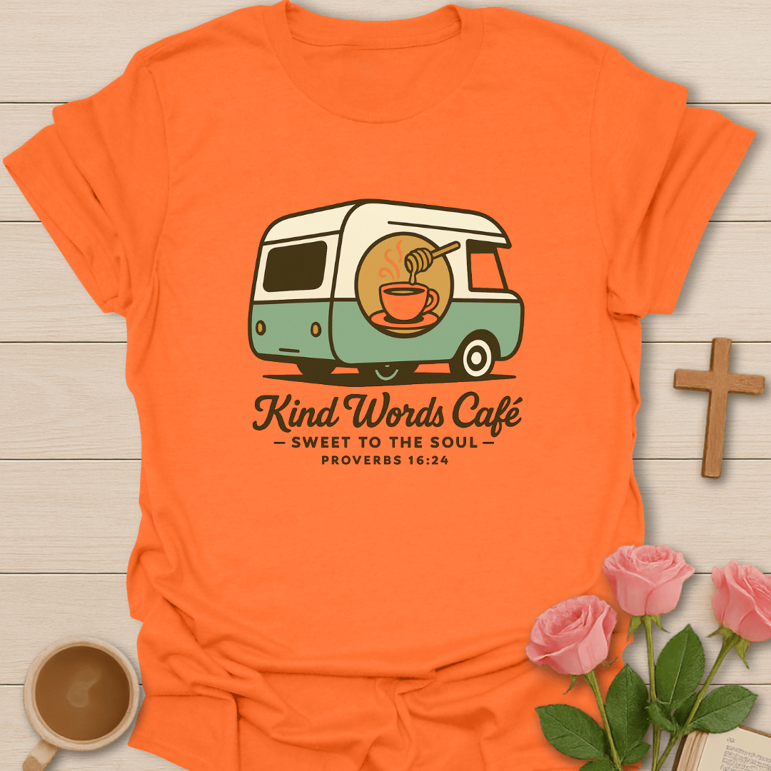 Kind Words Cafe T-Shirt - Kozzy Co Orange / S