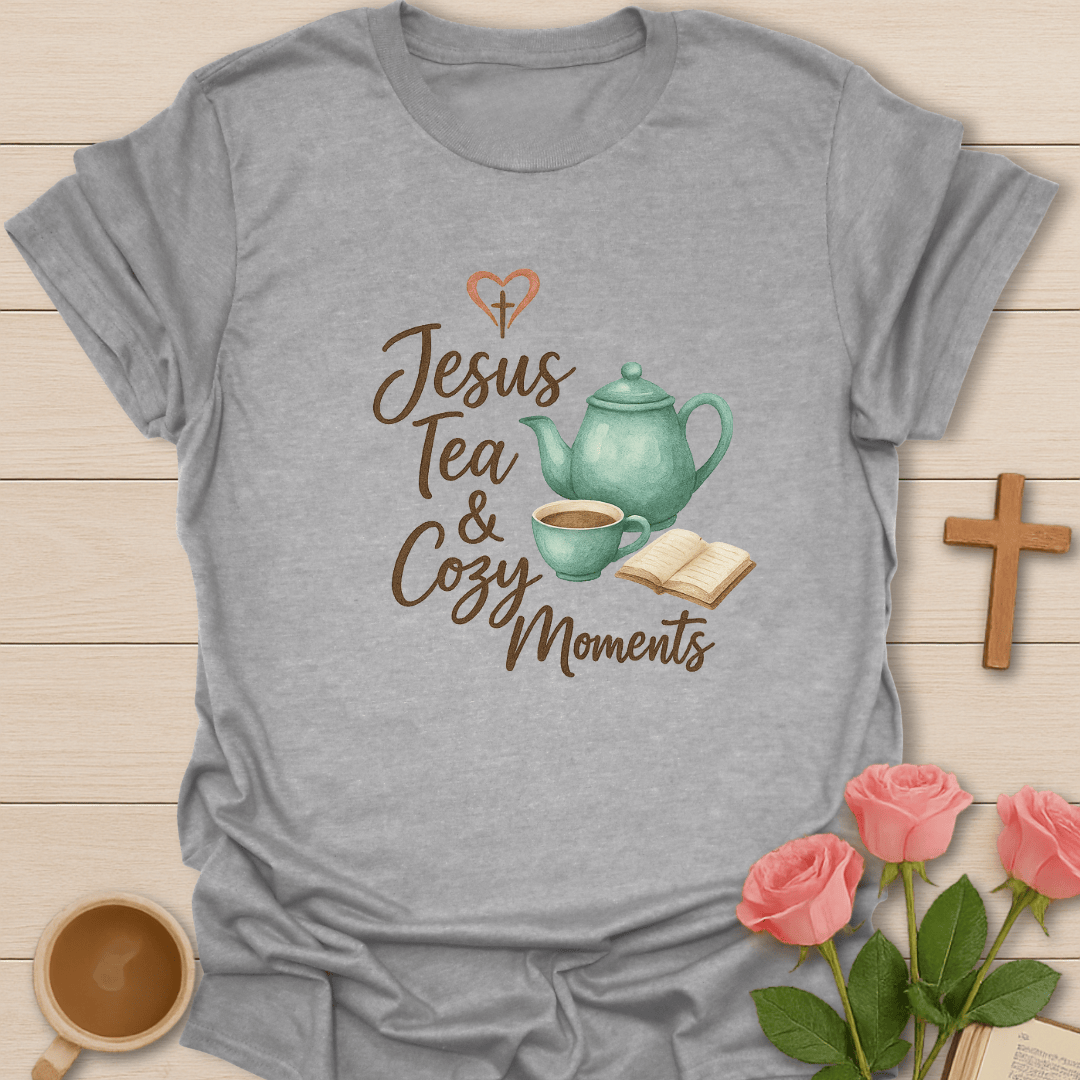 Jesus Tea Cozy Moments T-Shirt - Kozzy Co Sport Grey / S