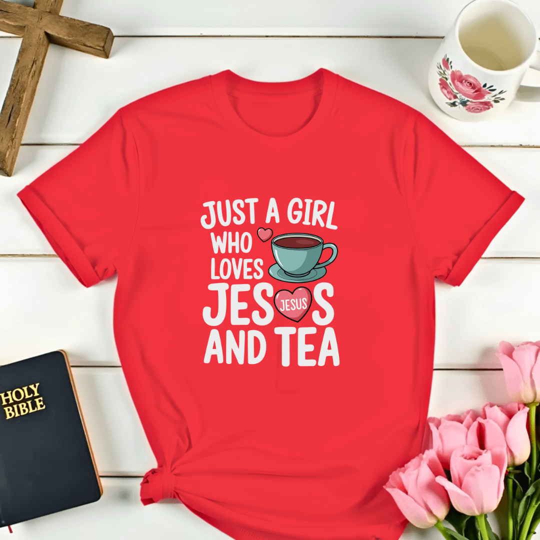 Loves Jesus And Tea T-Shirt - Kozzy Co