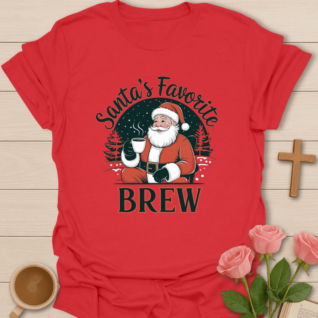 Santa's Favorite Brew T-Shirt - Kozzy Co Red / S