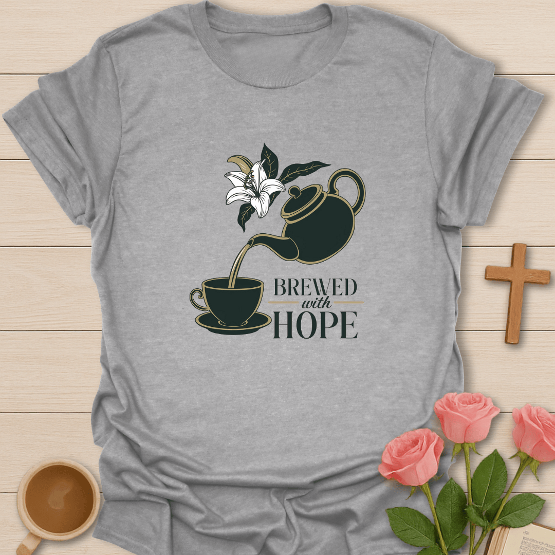 Brewed With Faith T-Shirt - Kozzy Co Sport Grey / S