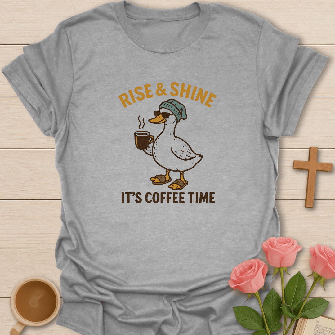 Duck Coffee Time T-Shirt - Kozzy Co Sport Grey / S