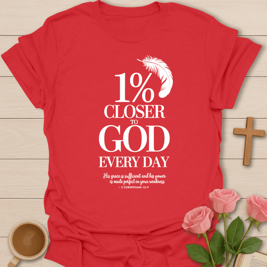 1% Closer To God T-Shirt - Kozzy Co Red / S