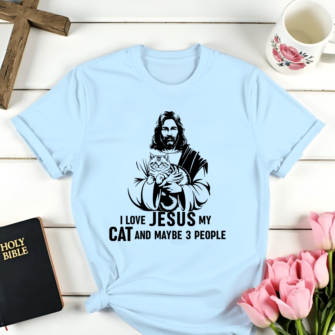 Jesus, Cat And Maybe 3 People T-Shirt