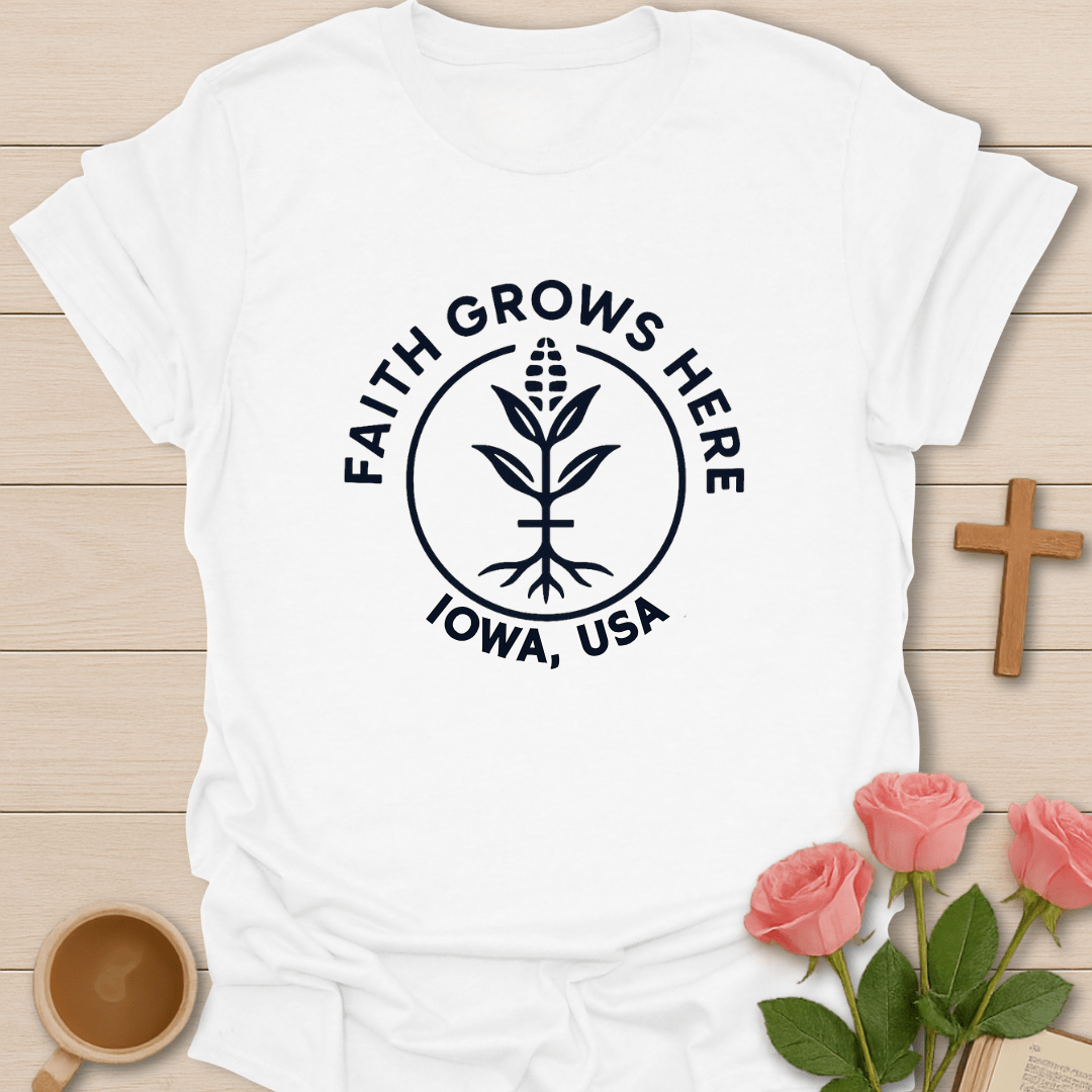 Faith Grows Here Iowa T-Shirt