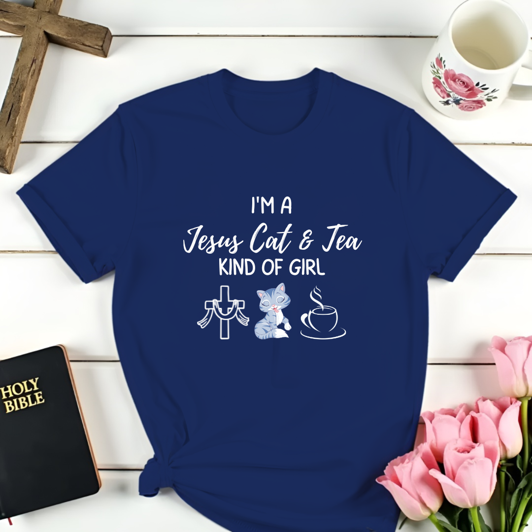 Jesus Cat & Tea Girl T-Shirt