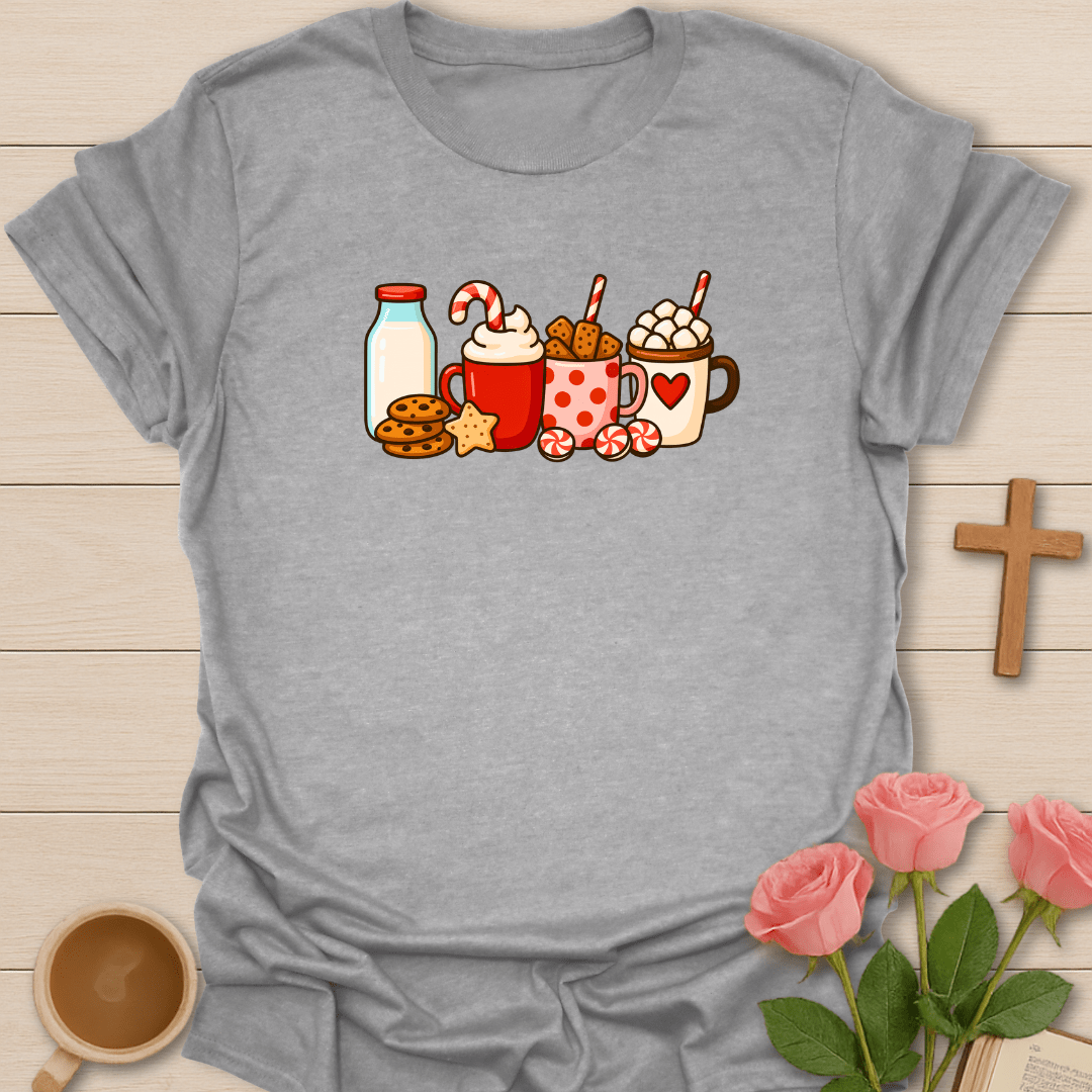 Christmas Teatime T-Shirt - Kozzy Co Sport Grey / S