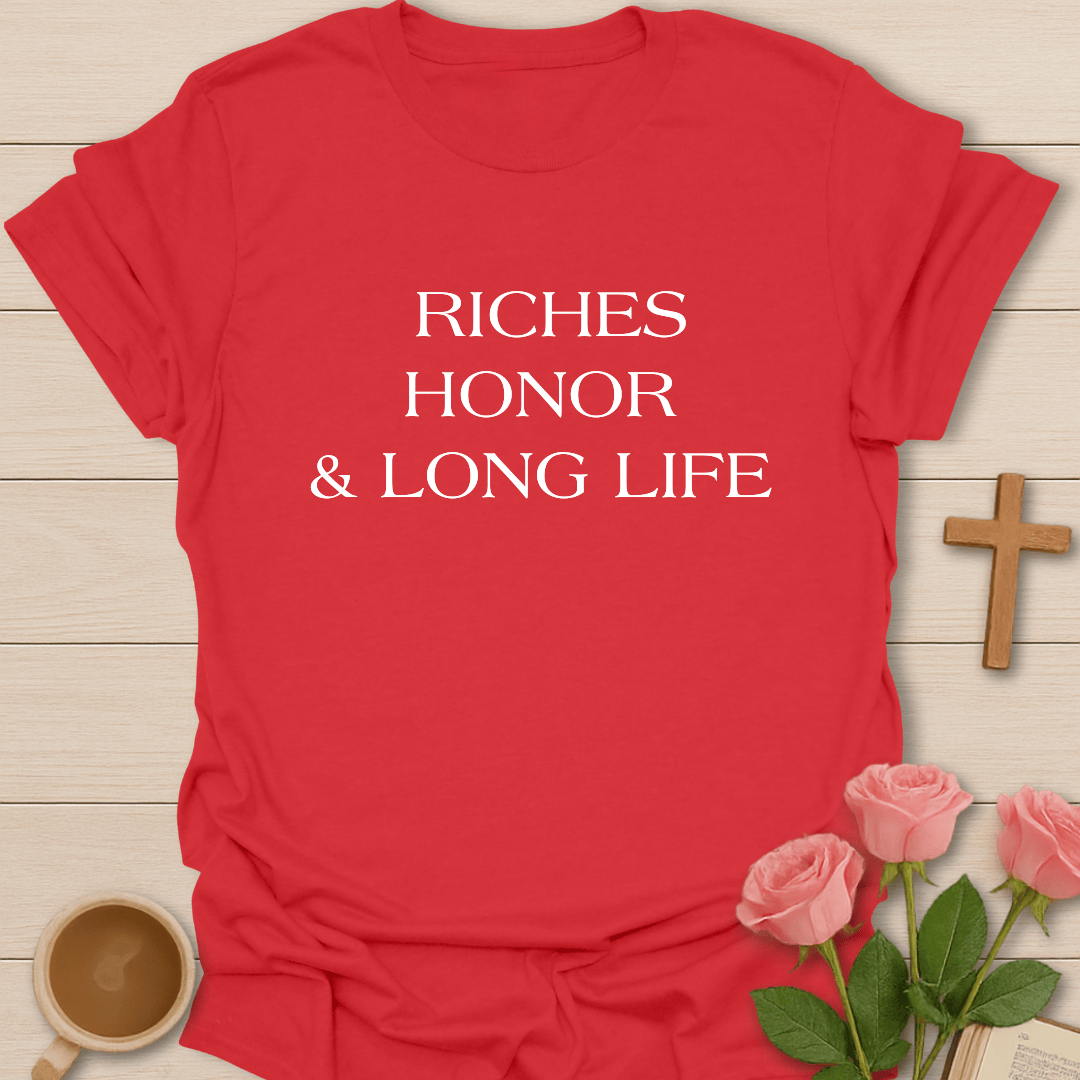 Riches Honor Long Life T-Shirt - Kozzy Co Red / S