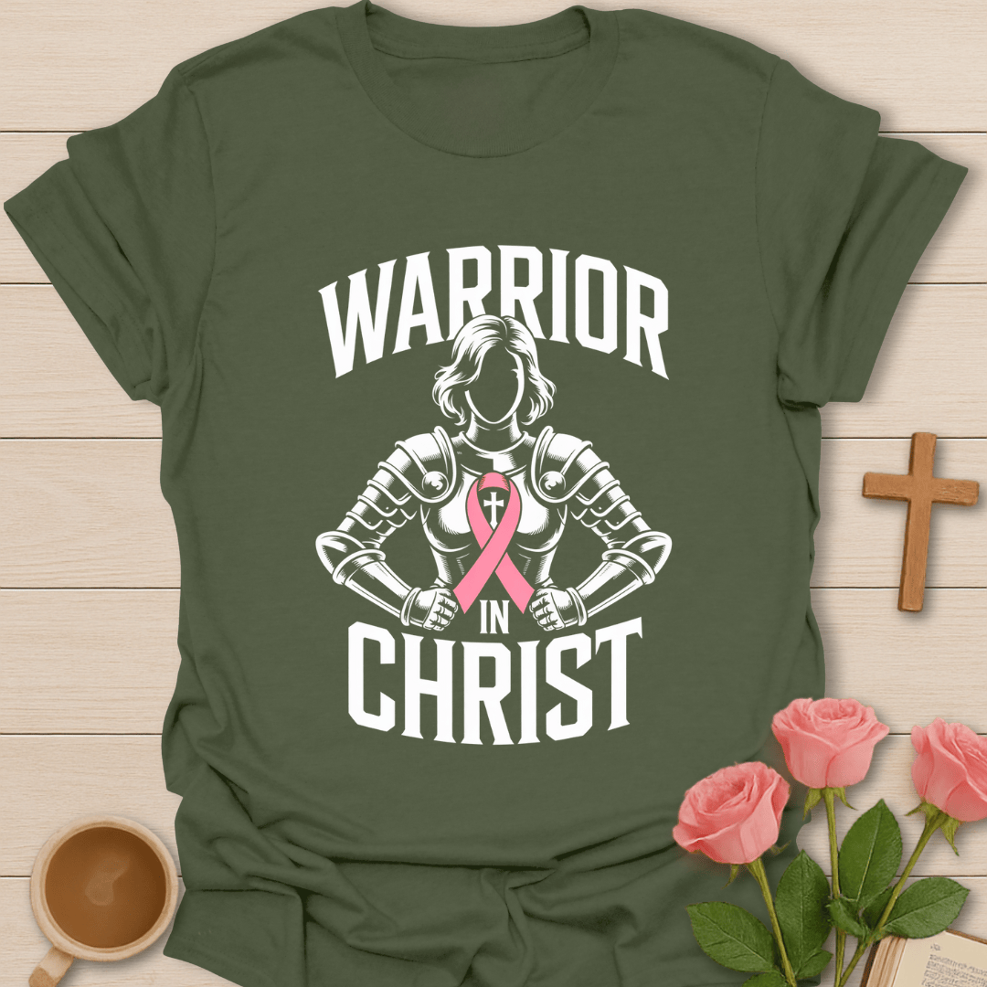 Warrior In Christ Pink T-Shirt - Kozzy Co Military Green / S