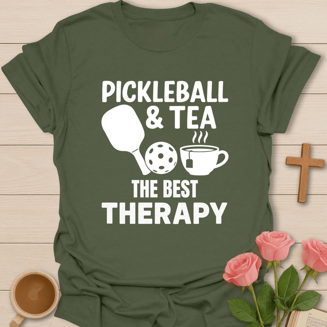 Pickleball & Tea Best Therapy T-Shirt T-Shirt