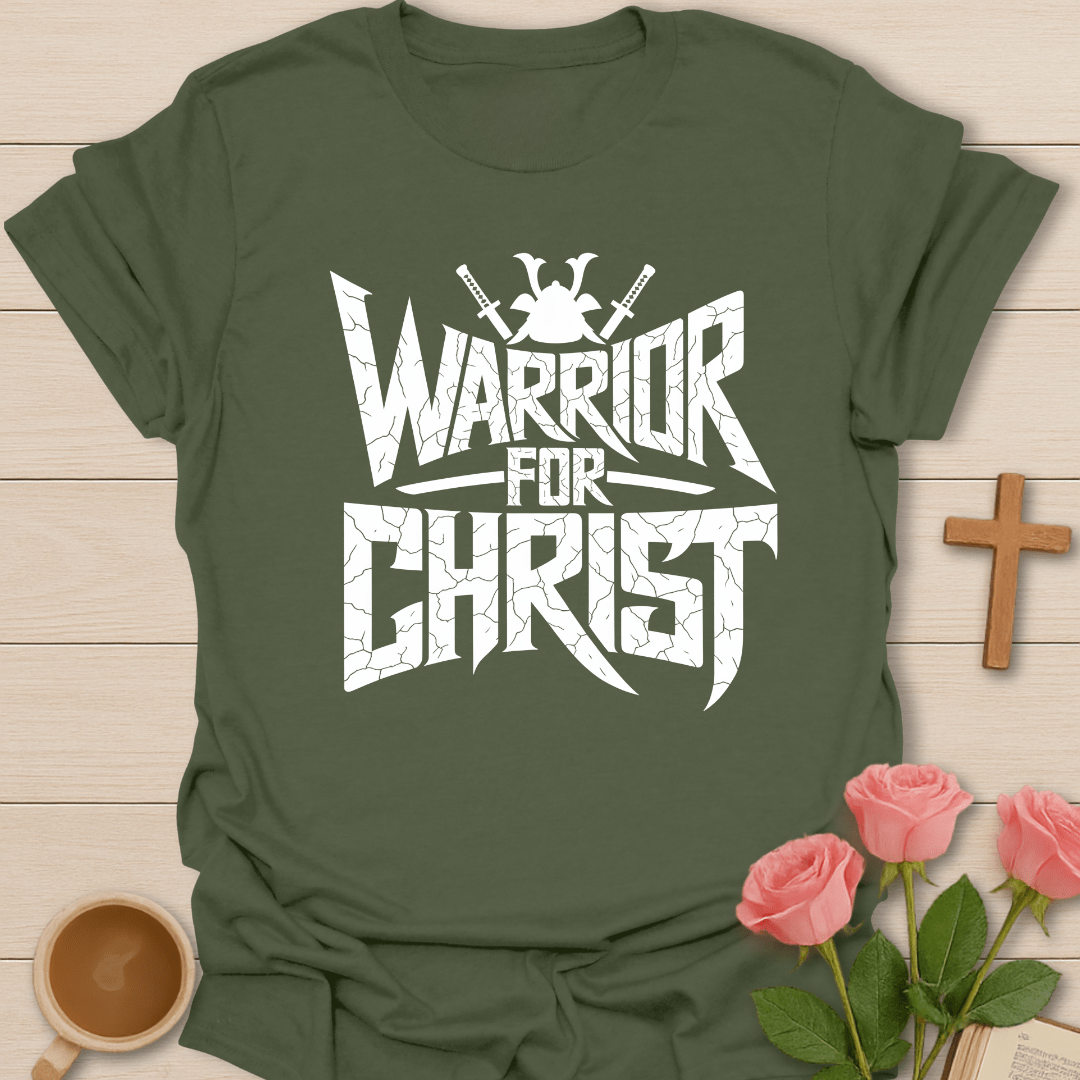 Warrior For Christ T-Shirt - Kozzy Co Military Green / S