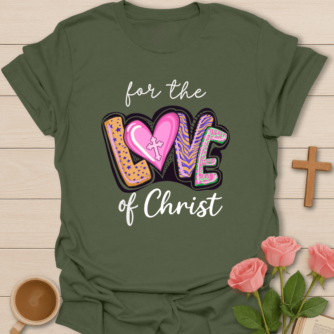 Retro Love Of Christ T-Shirt - Kozzy Co Military Green / S