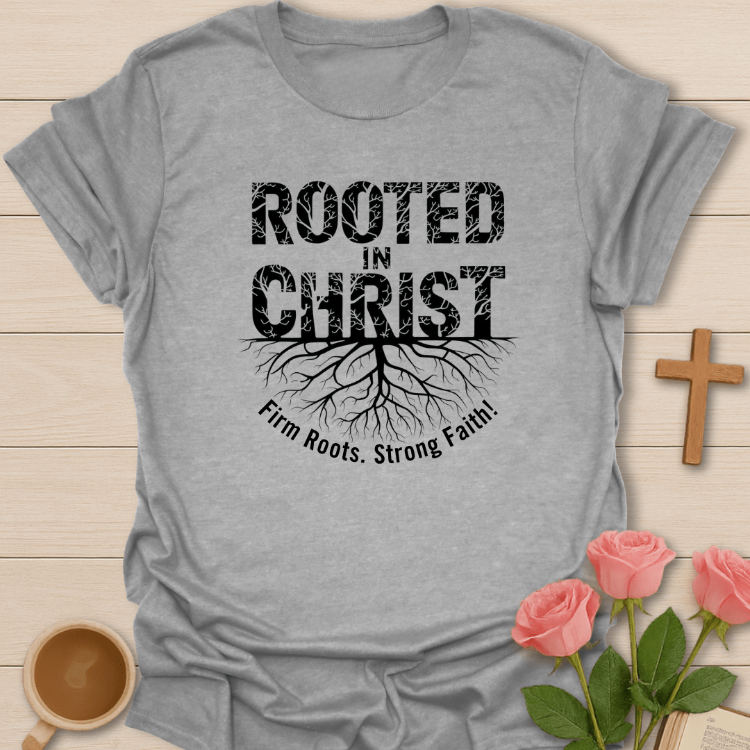 Rooted In Christ Strong Faith T-Shirt