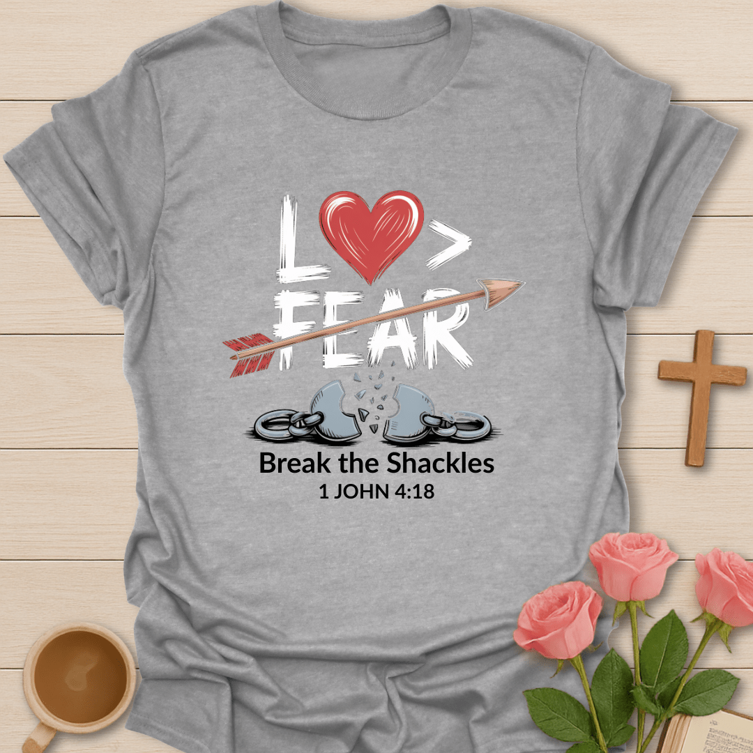 Love Greater Than Fear T-Shirt - Kozzy Co Sport Grey / S