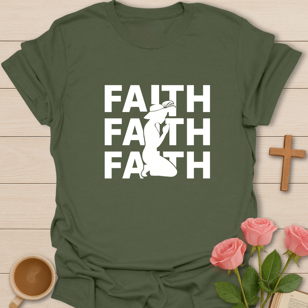 Kneeling Lady Faith T-Shirt