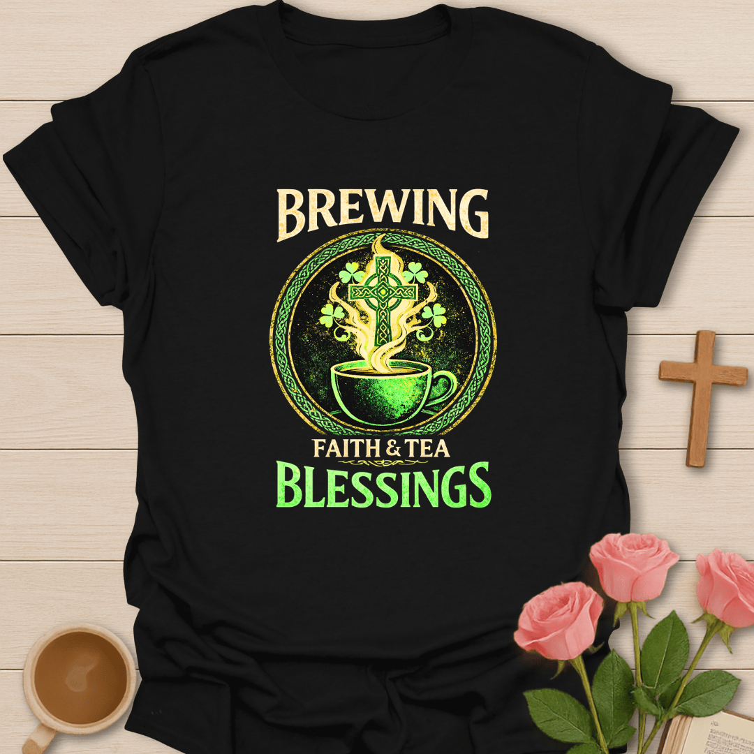 Brewing Faith & Tea Blessings Irish T-Shirt