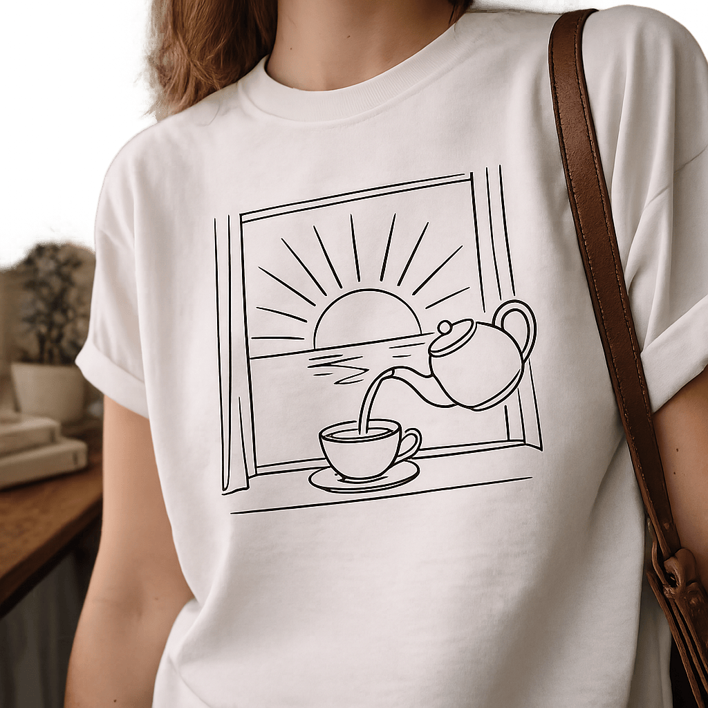 Serene Tea Moment Devotional T-Shirt