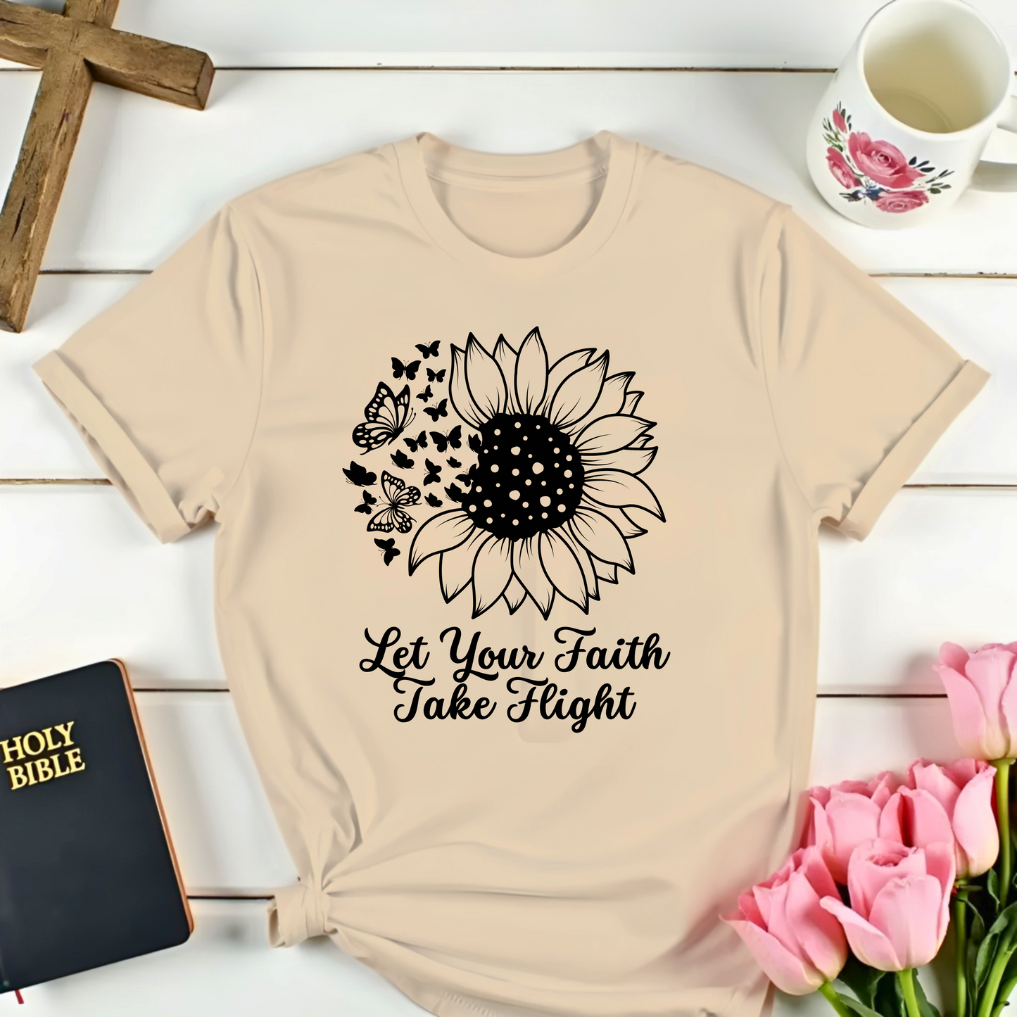 Faith Sunflower Flight T-Shirt Kozzyco