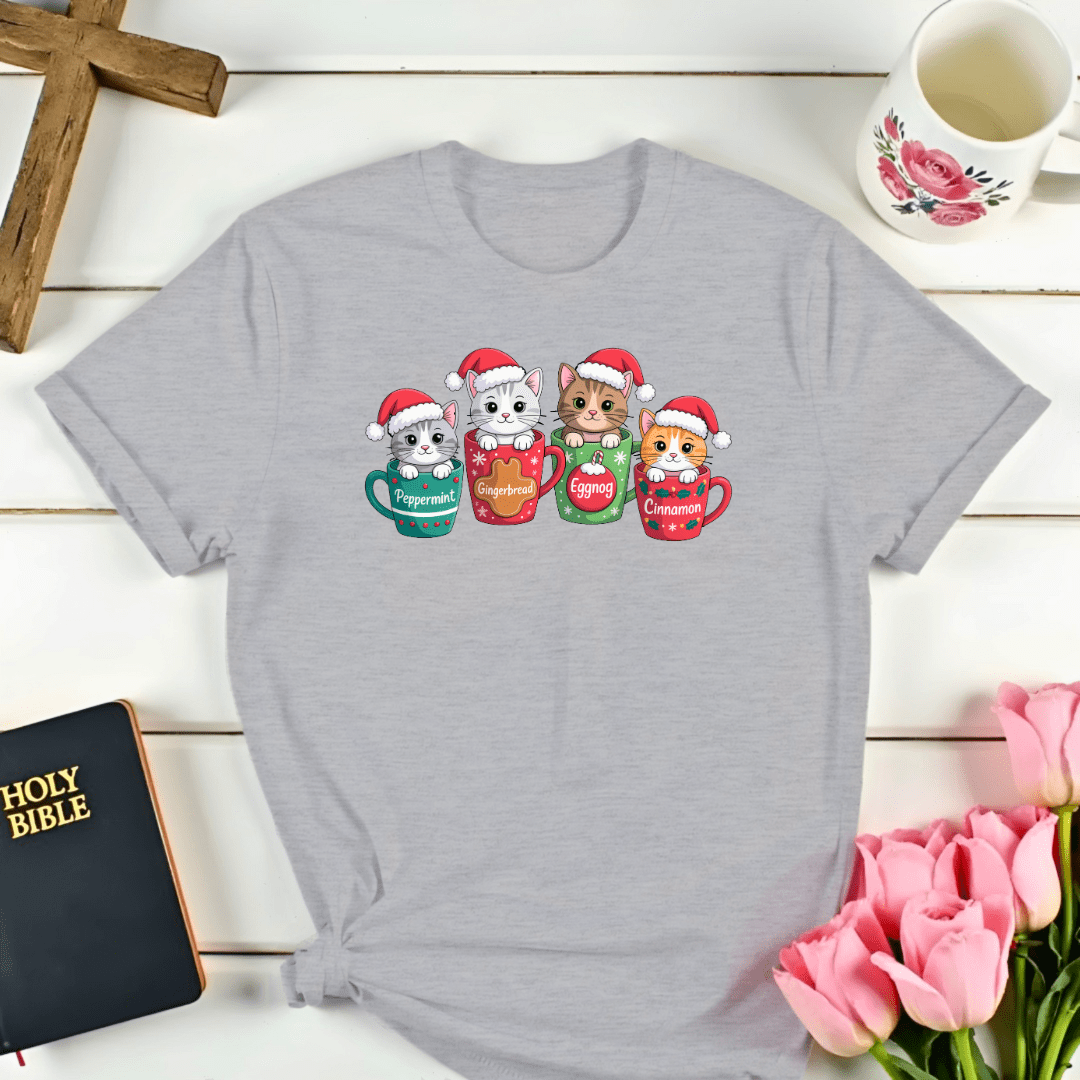Christmas Kitten Mugs T-Shirt - Kozzy Co