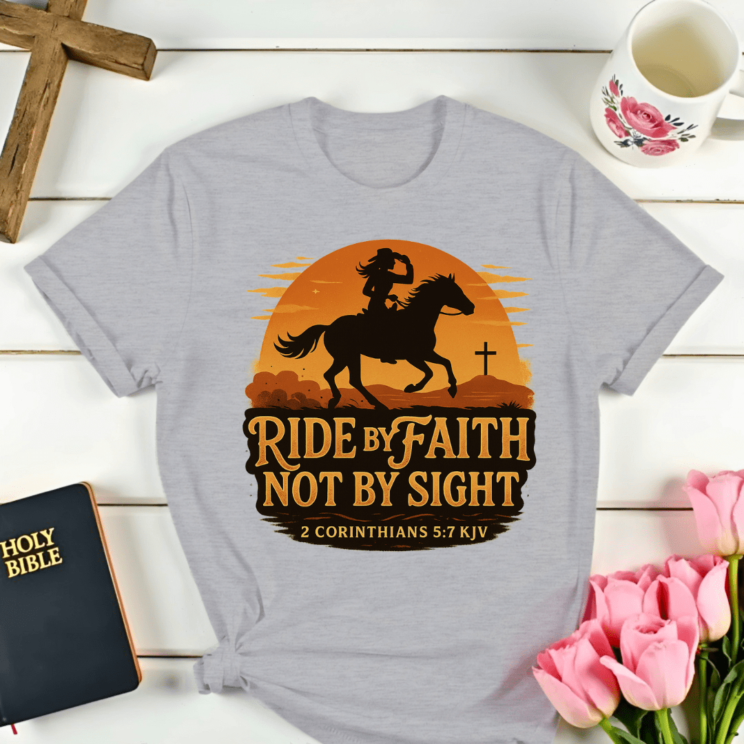 Cowgirl: Ride By Faith T-Shirt - Kozzy Co