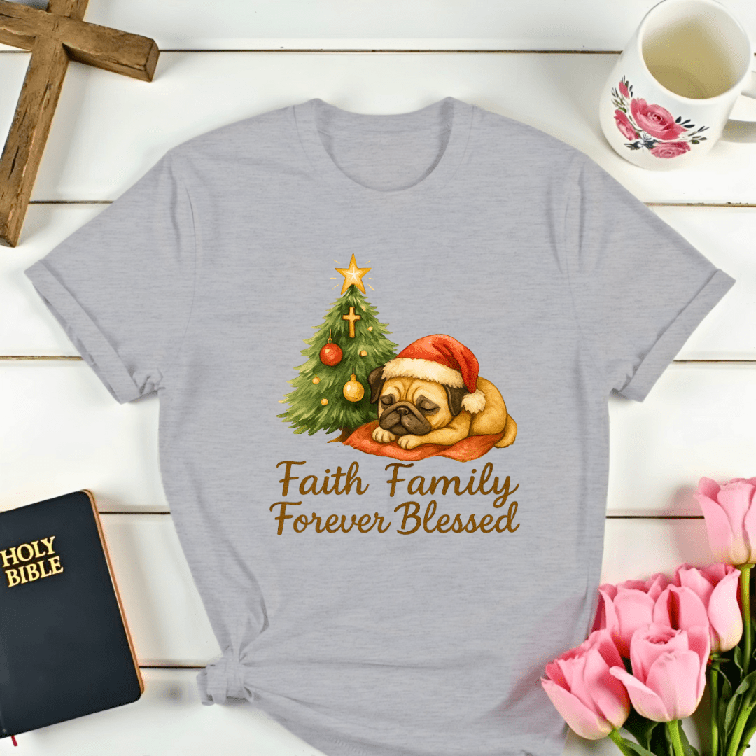 Christmas Tree Cozy Pug T-Shirt