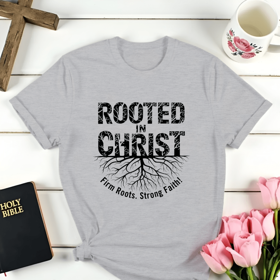 Rooted In Christ Strong Faith T-Shirt