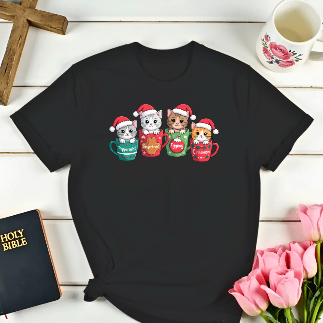 Christmas Kitten Mugs T-Shirt - Kozzy Co