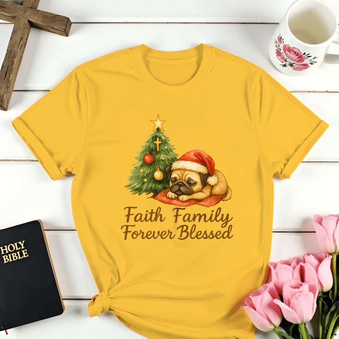 Christmas Tree Cozy Pug T-Shirt