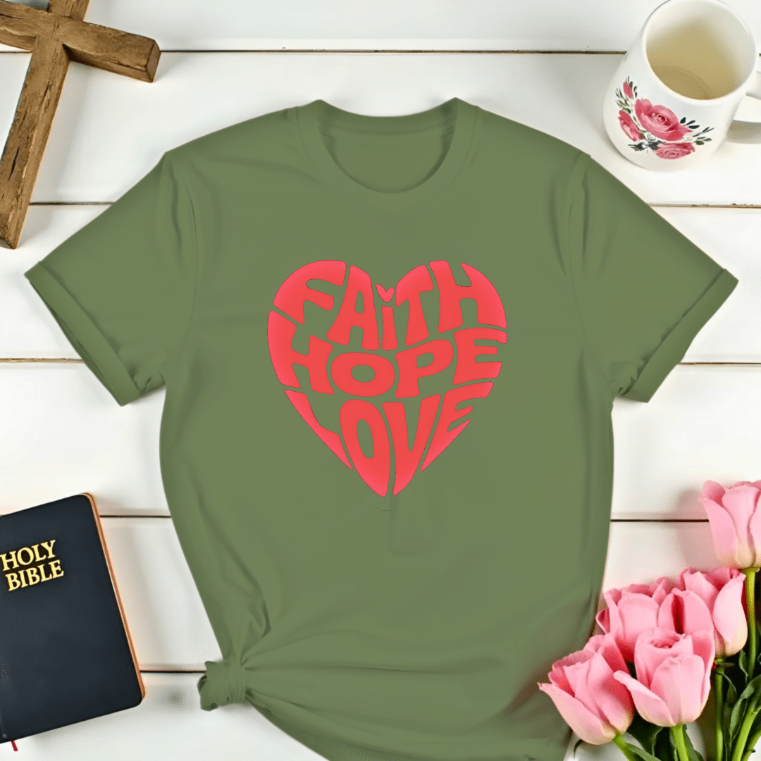Faith Hope Love Heart T-Shirt