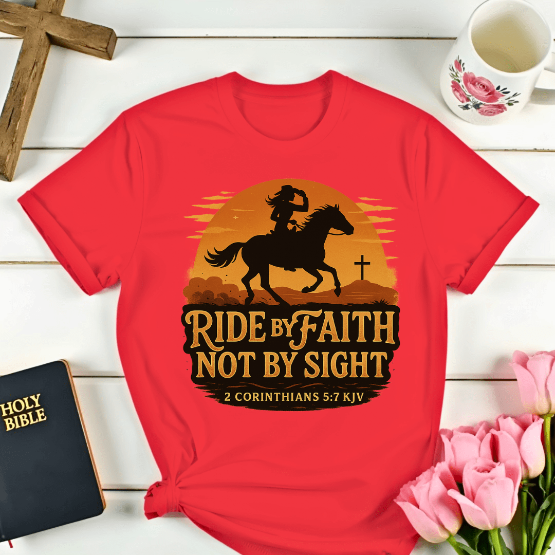 Cowgirl: Ride By Faith T-Shirt - Kozzy Co
