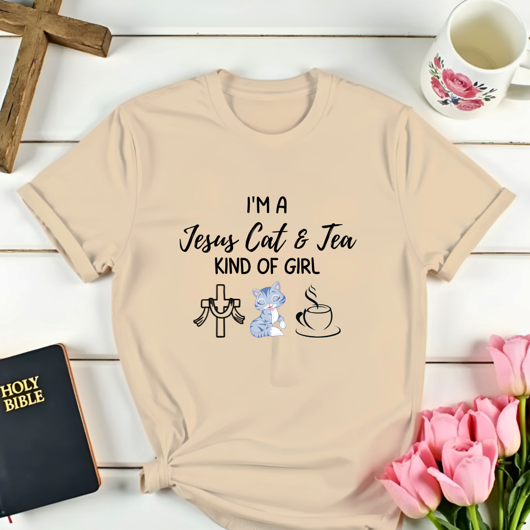 Jesus Cat & Tea Girl T-Shirt