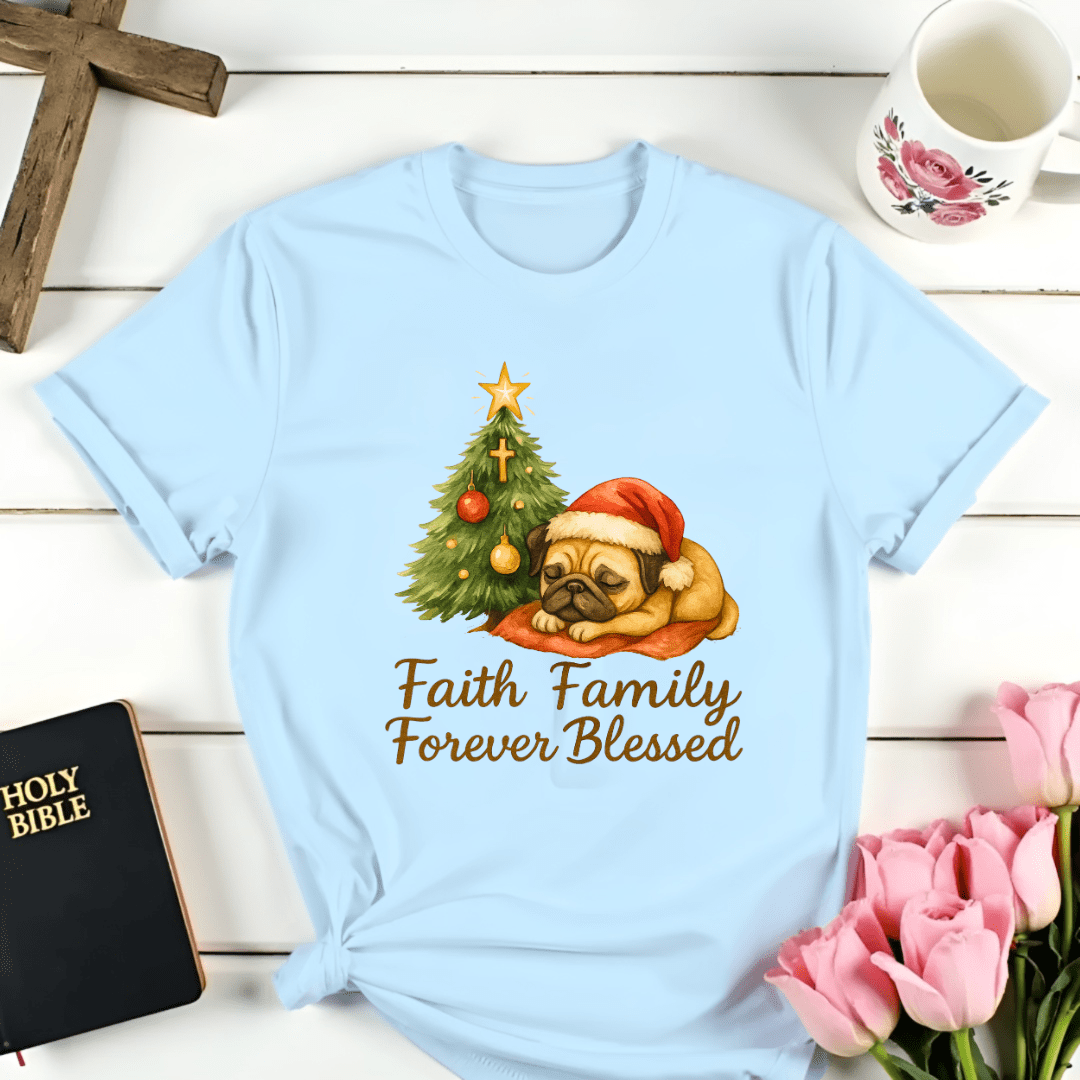 Christmas Tree Cozy Pug T-Shirt