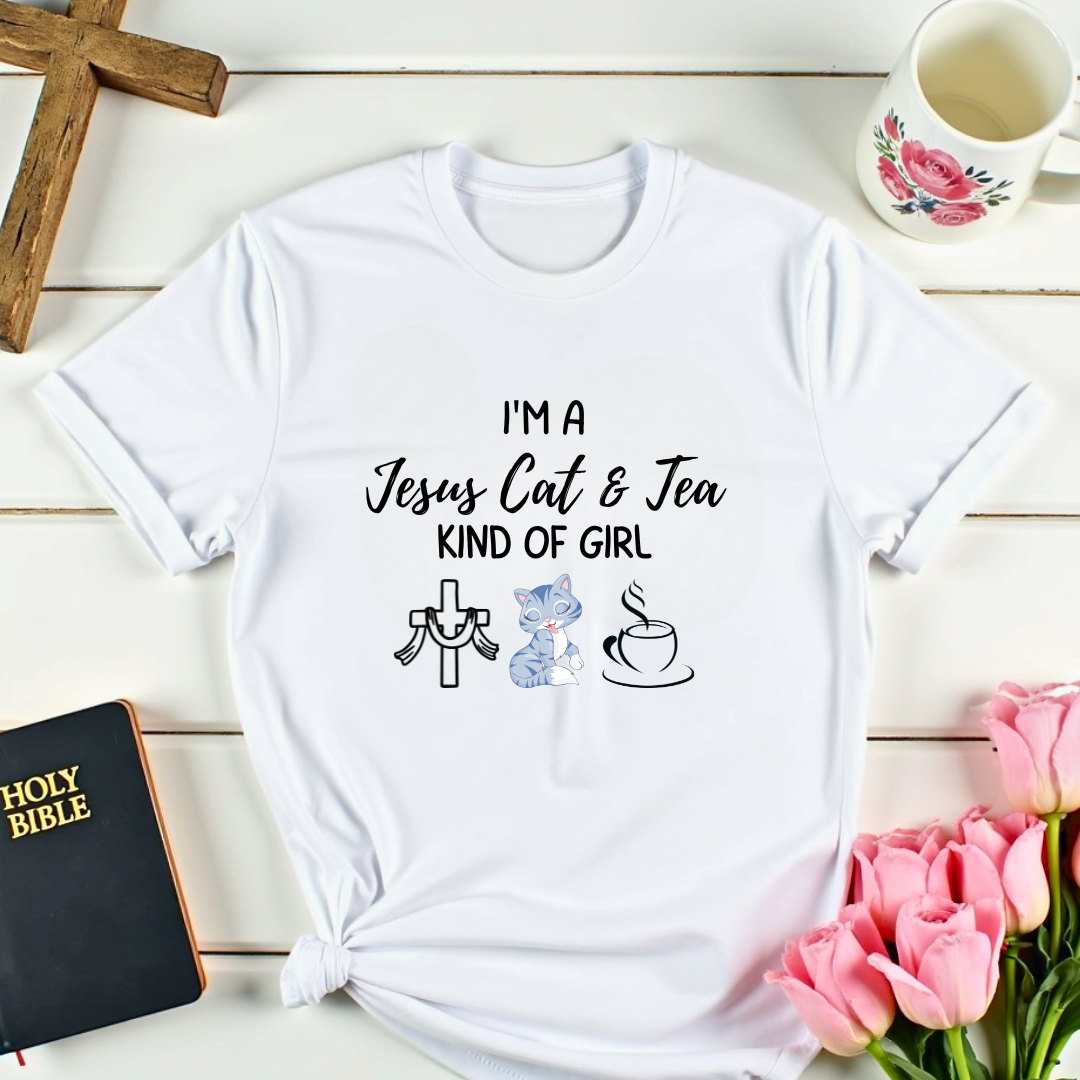 Jesus Cat & Tea Girl T-Shirt