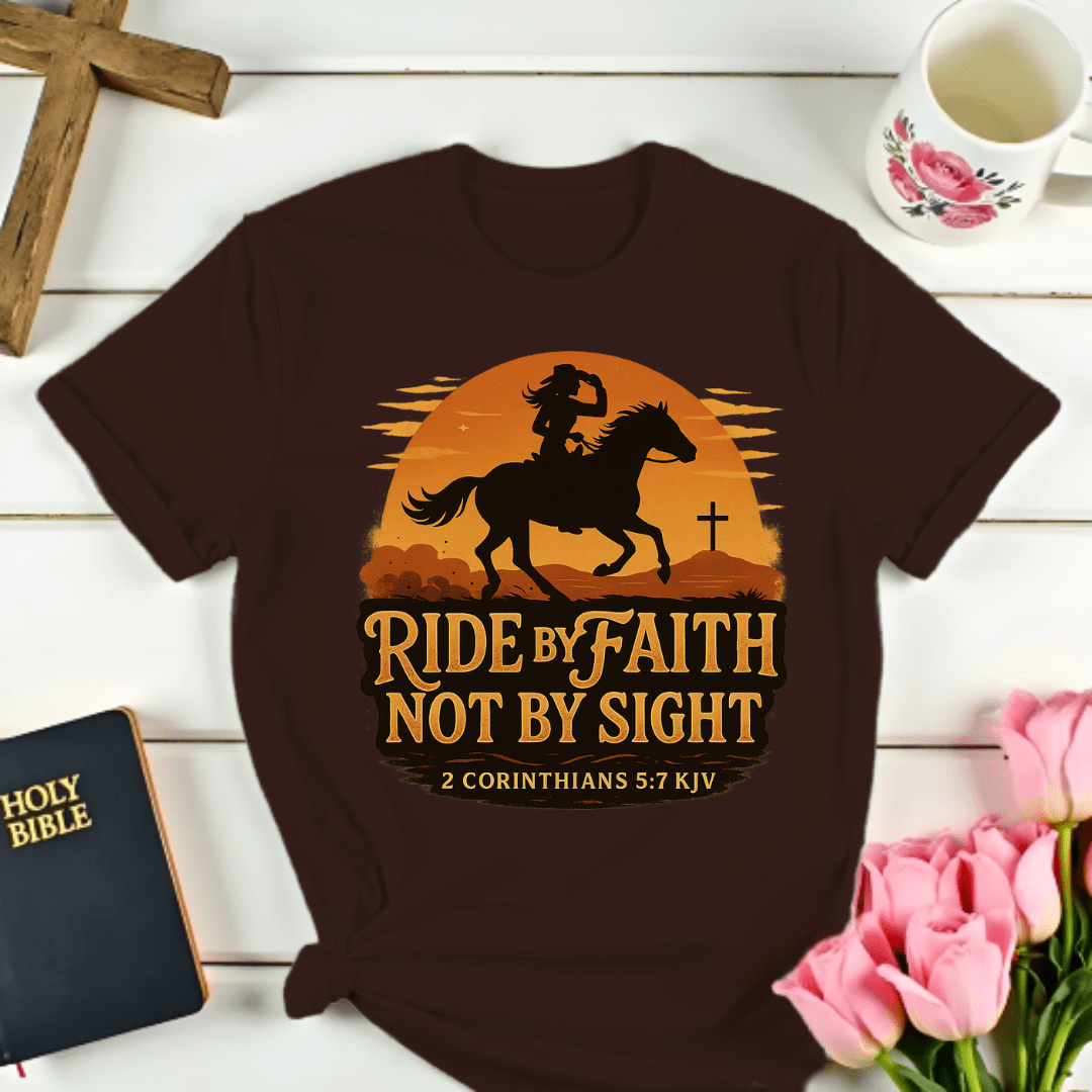 Cowgirl: Ride By Faith T-Shirt - Kozzy Co