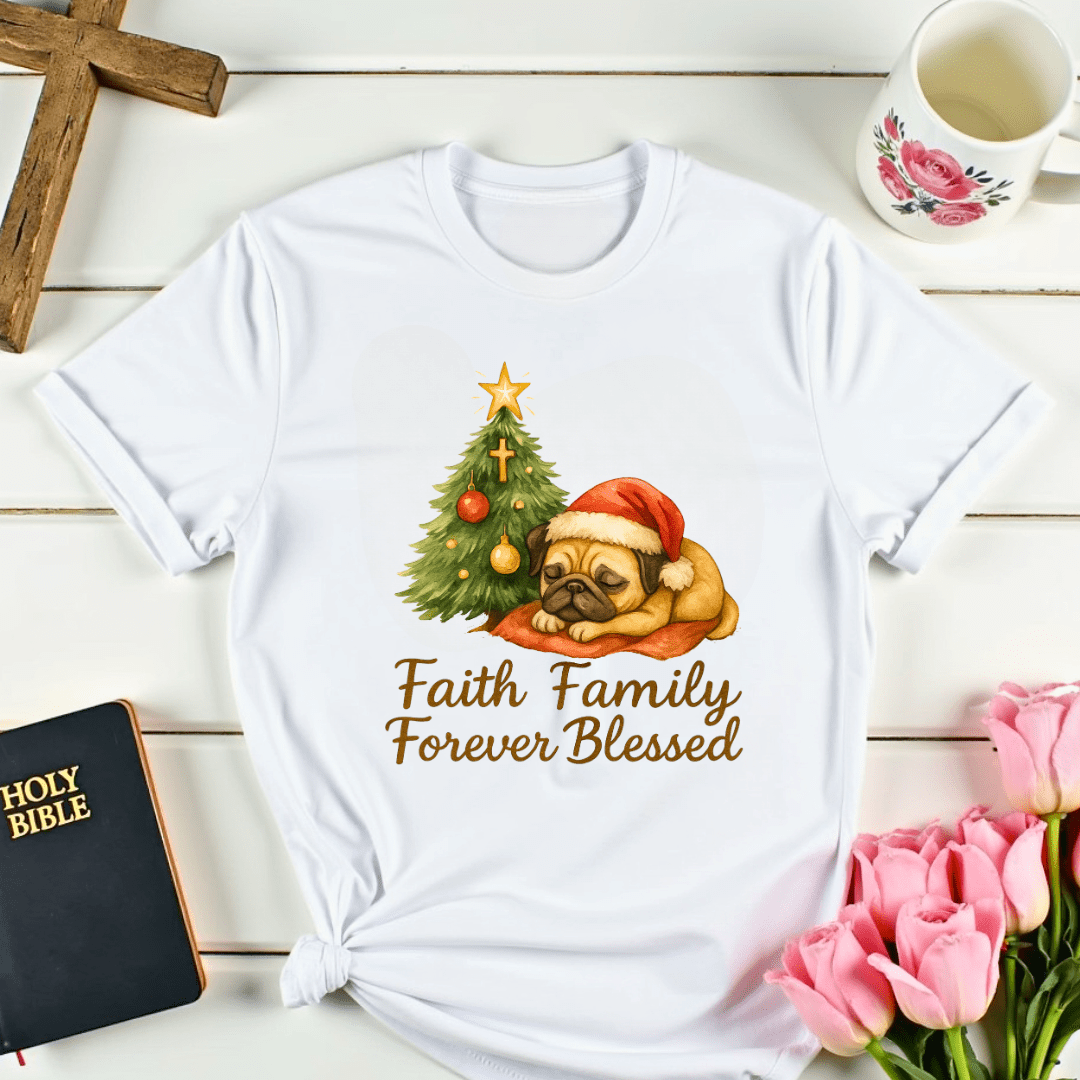 Christmas Tree Cozy Pug T-Shirt