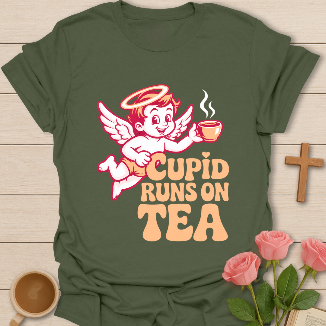 Cupid Runs Tea T-Shirt