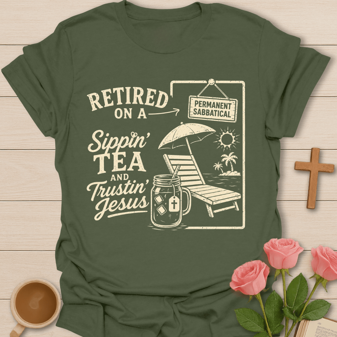 Retired Professor Sippin' Tea T-Shirt KozzyCo Christian and tea lover design