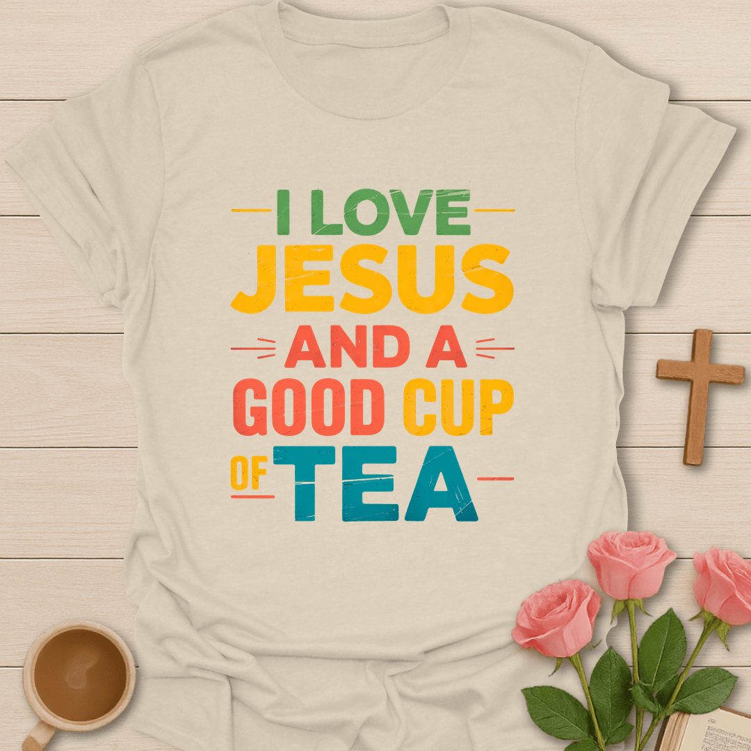 I love Jesus & Tea T-Shirt - Kozzy Co Natural / S