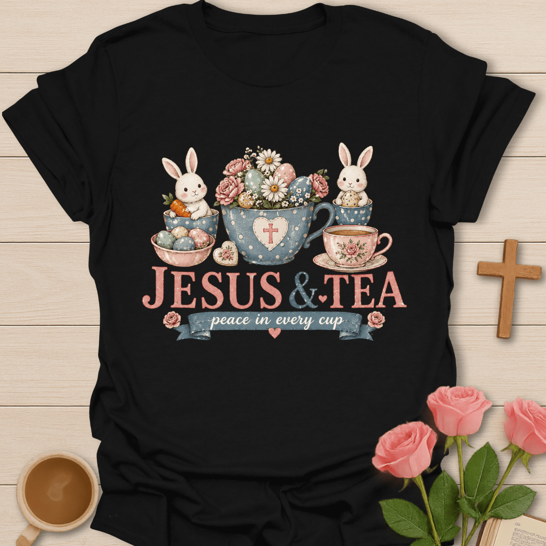 Jesus Tea Peace Easter T-Shirt KozzyCo Christian and tea lover design