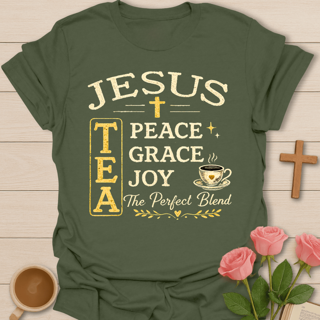 Jesus Tea Blend T-Shirt KozzyCo Christian and tea lover design