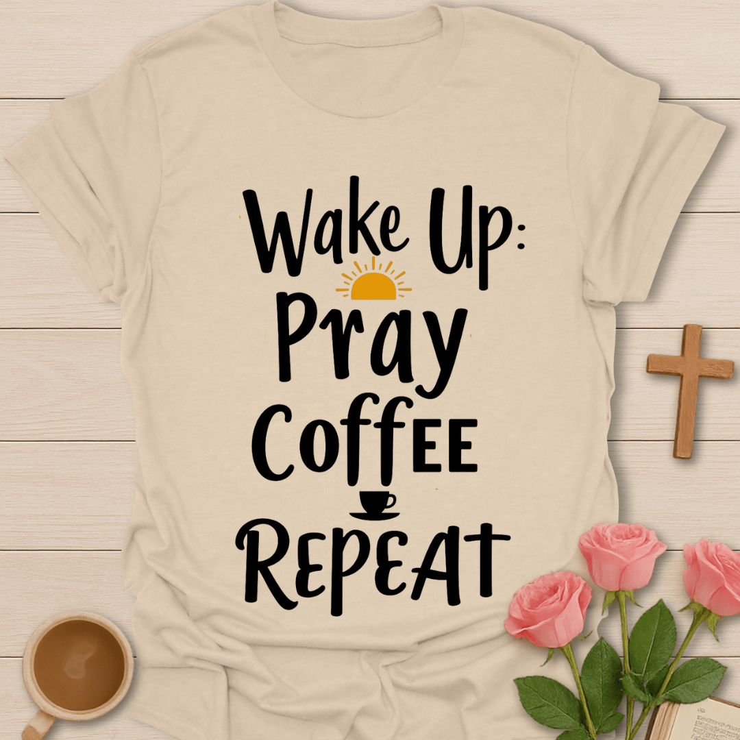 Pray Coffee Repeat T-Shirt T-Shirt