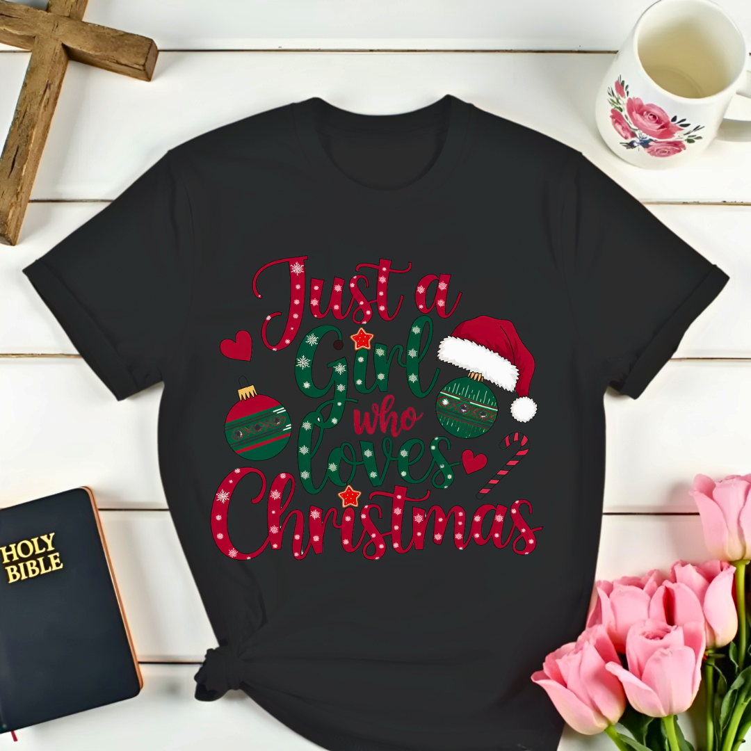 Girl Loving Christmas T-Shirt