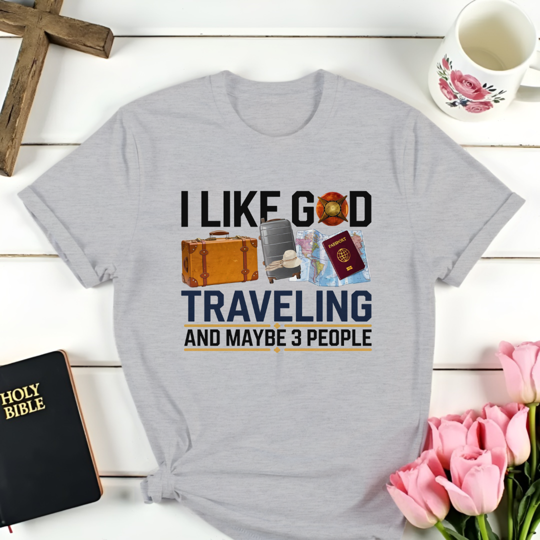 God Traveling & 3 People T-shirt