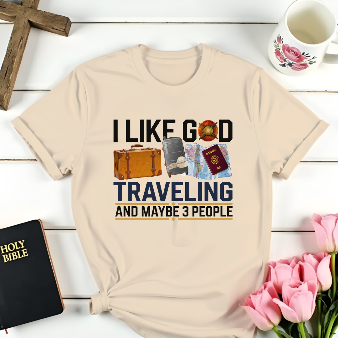 God Traveling & 3 People T-shirt