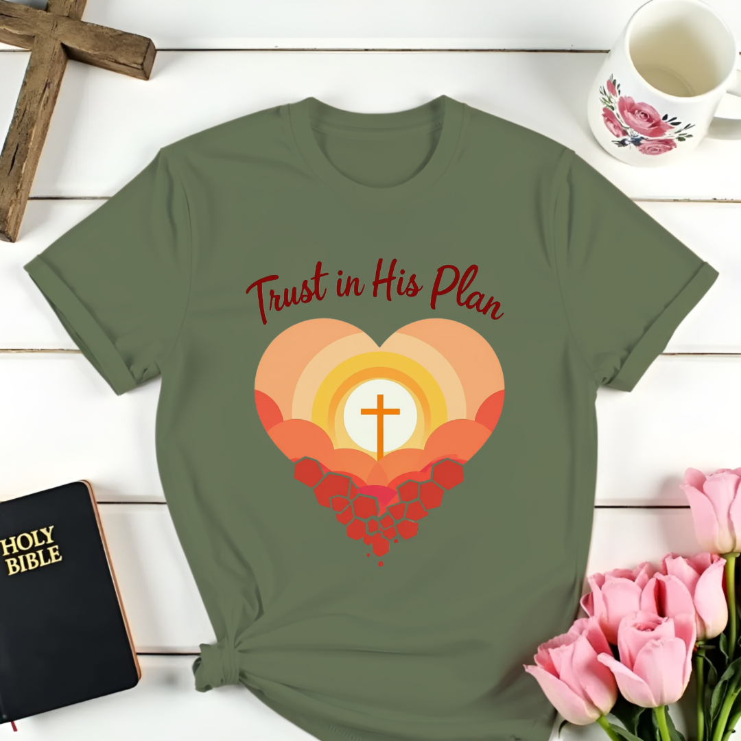 Trust In His Plan T-Shirt- Heart
