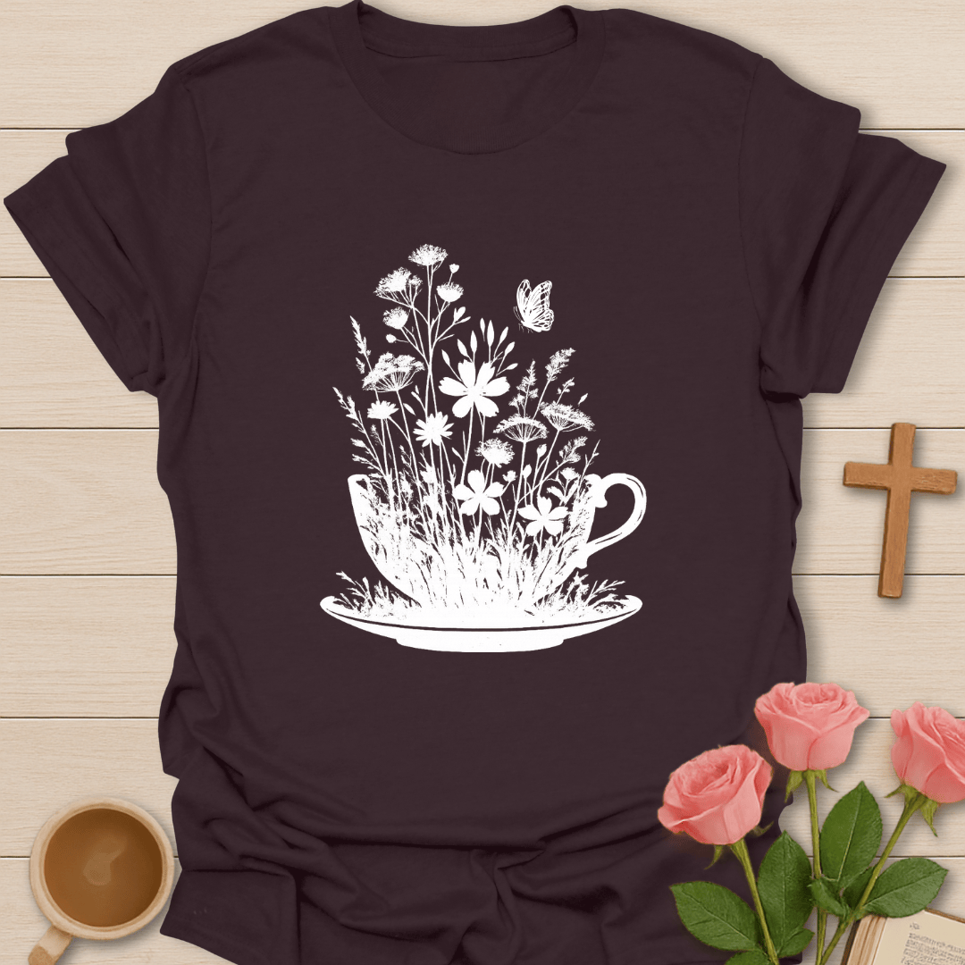 Floral Tea Cup T-Shirt T-Shirt