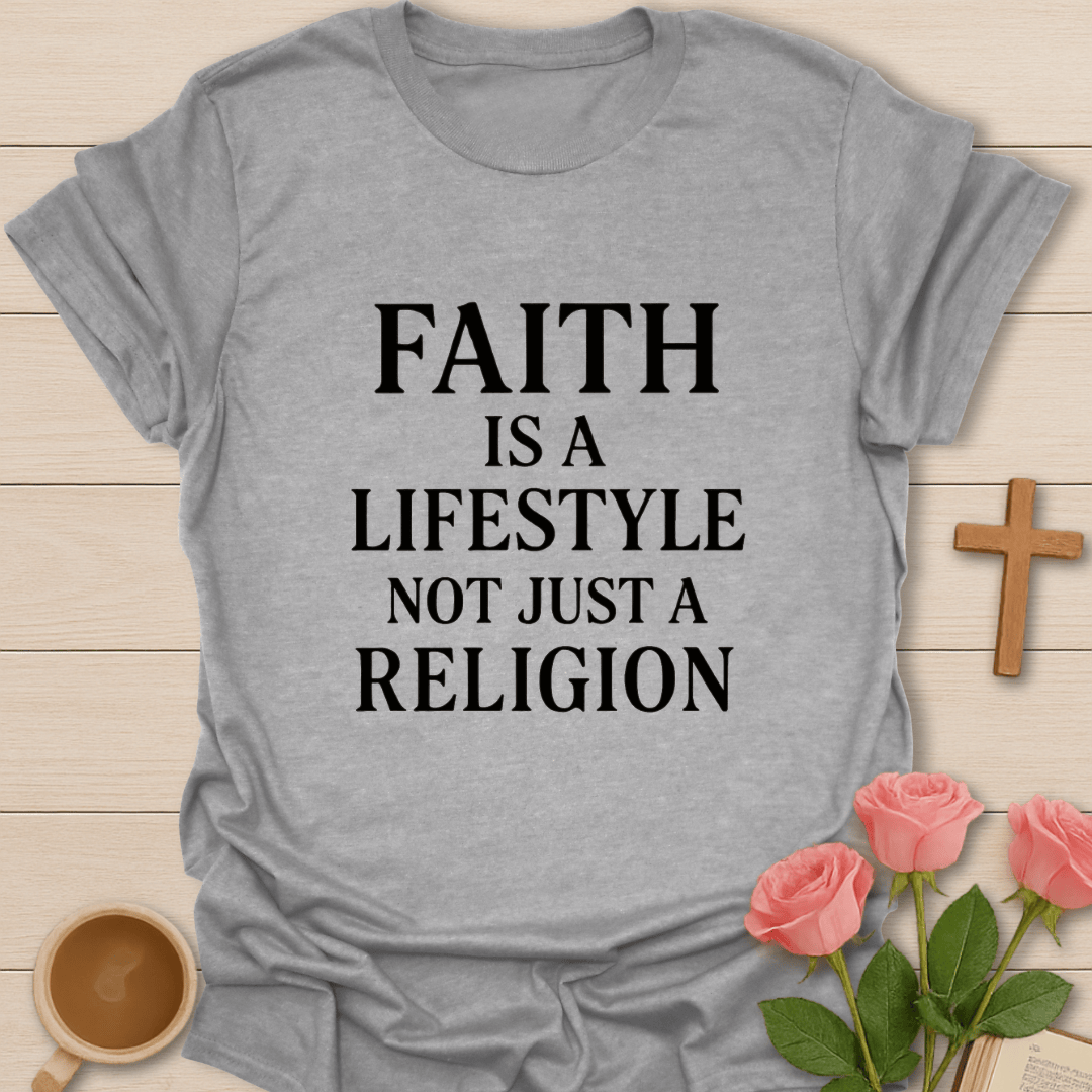 Faith Is A Lifestyle T-Shirt - Kozzy Co Sport Grey / S