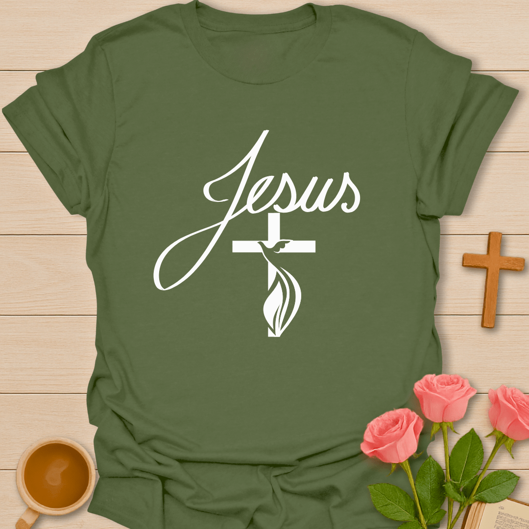 Dove Cross & Jesus T-Shirt T-Shirt