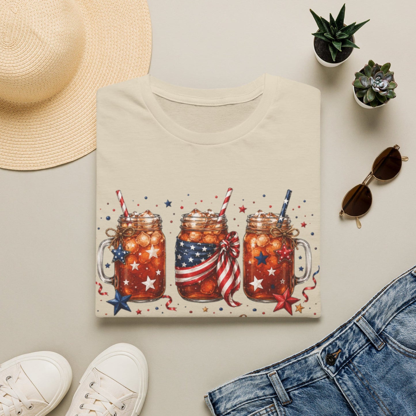 Red Wine and Blue Patriotic T-Shirt KozzyCo Christian and tea lover design