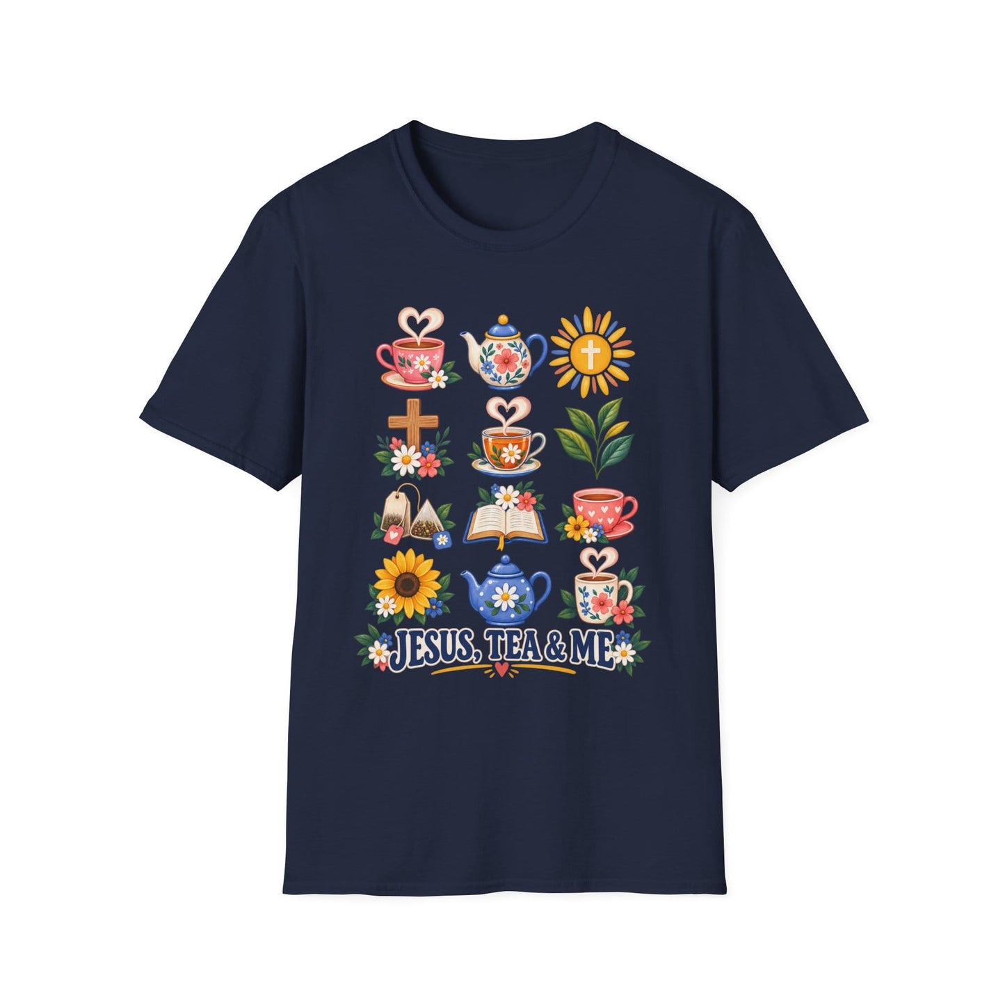 Retro Christian tea lover shirt with vintage-style lettering and faith-inspired design.